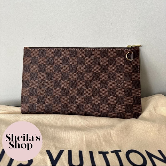 NWT Authentic Louis Vuitton 2022 Neverfull MM Damier Ebene Cherry with Pouch - Picture 13 of 16